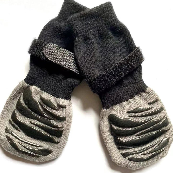 Anti - Skid Gray Striped Socks | Bull Terrier World