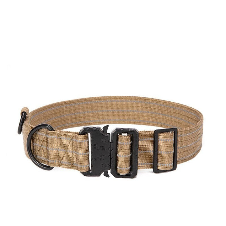 1000D Reflective Collar Without Handle Bull Terrier World Khaki