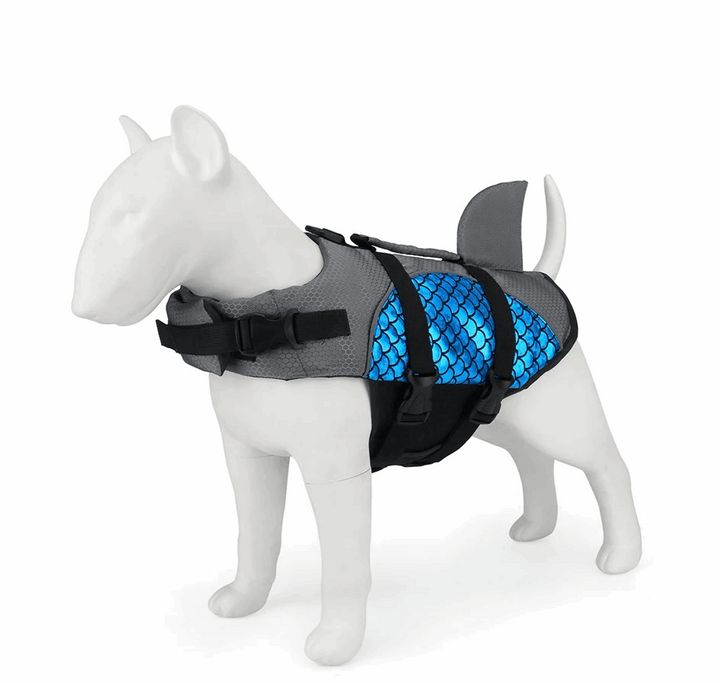 Metallic Life Jacket With Fin Bull Terrier World