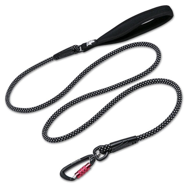 3M Reflective Woven Rope Leash With Neoprene Handle 180cm/70.9" Bull Terrier World 6mm / 0.24" / Black
