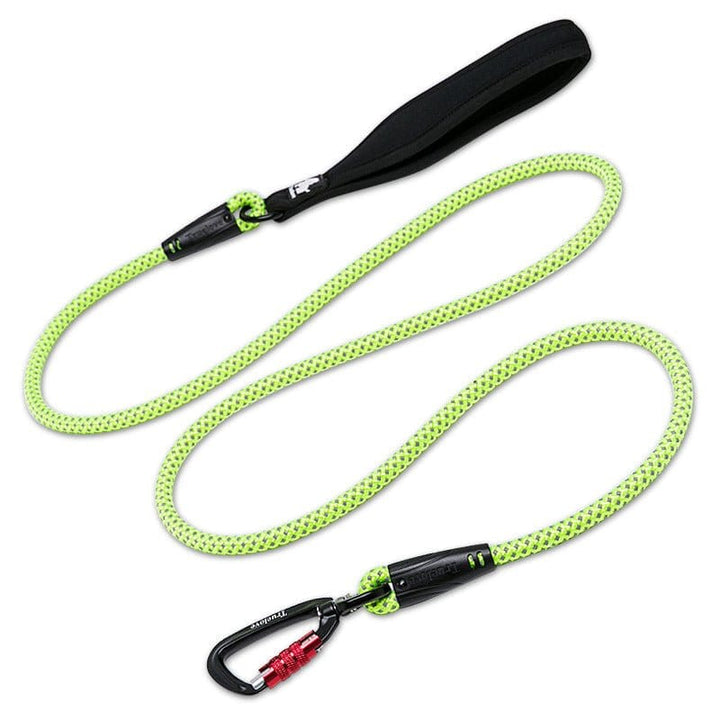 3M Reflective Woven Rope Leash With Neoprene Handle 180cm/70.9" Bull Terrier World 6mm / 0.24" / Green