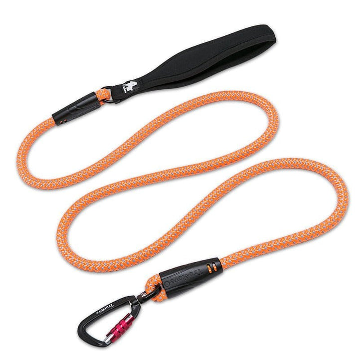 3M Reflective Woven Rope Leash With Neoprene Handle 180cm/70.9" Bull Terrier World 6mm / 0.24" / Orange