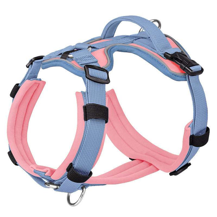 Reflective No-Pull Vest Harness Bull Terrier World S / Pink & Blue