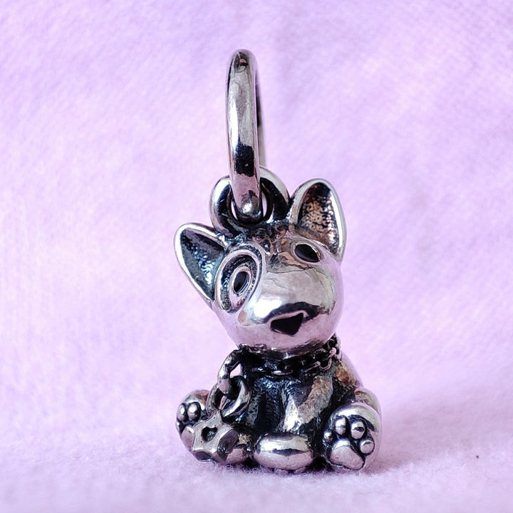 925 Sterling Silver Bull Terrier Puppy Charm | Bull Terrier World