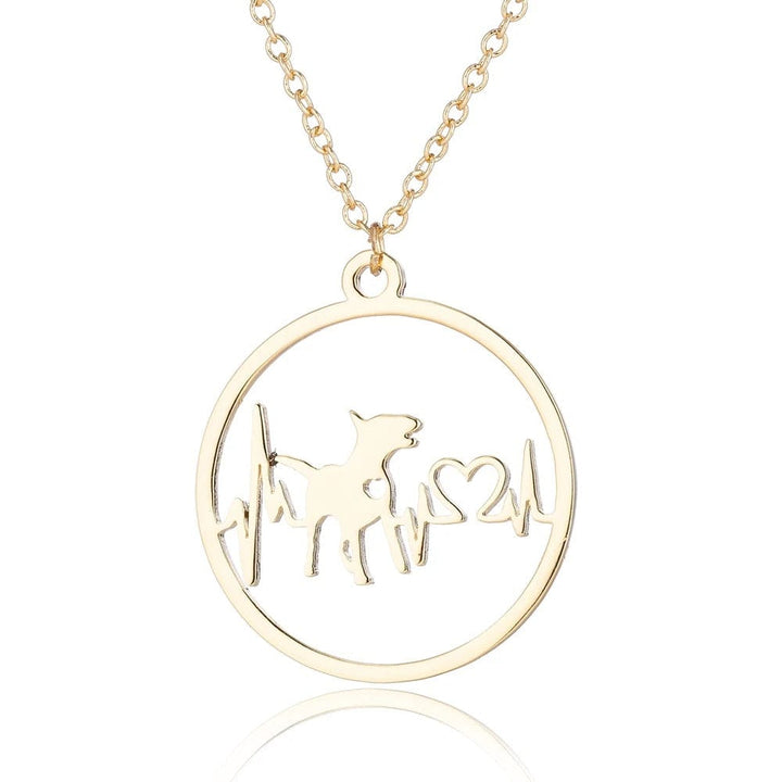 Bull Terrier Heartbeat Necklace Bull Terrier World Gold