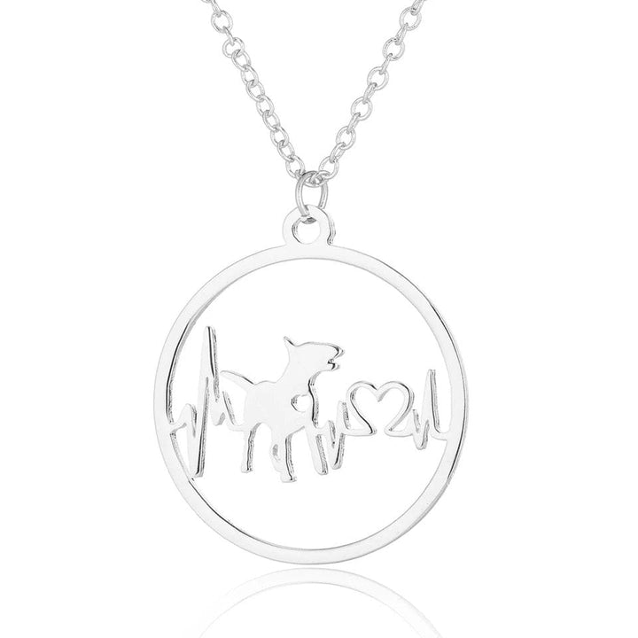 Bull Terrier Heartbeat Necklace Bull Terrier World Silver
