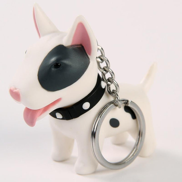 Bull Terrier Keychain Bull Terrier World White with patch