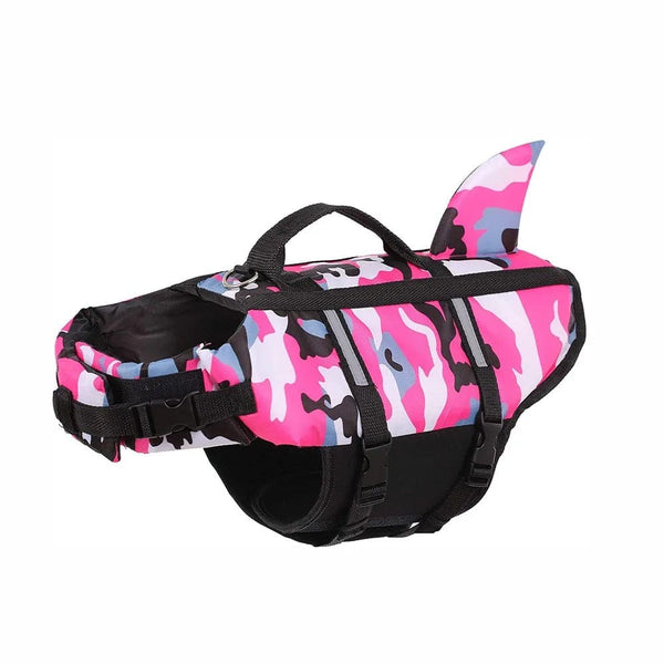 Camo Life Jacket With Fin Bull Terrier World L / Pink