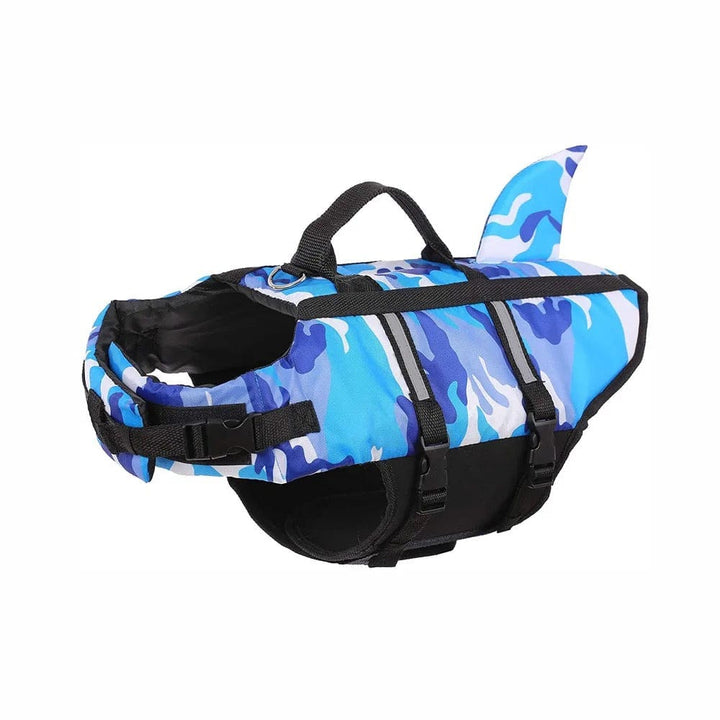 Camo Life Jacket With Fin Bull Terrier World L / Blue