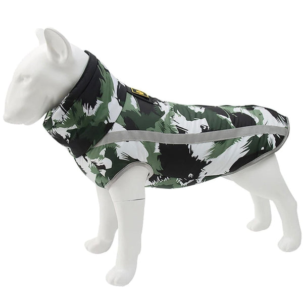 Patterned Vest With Retractable Collar Bull Terrier World S / Green & White