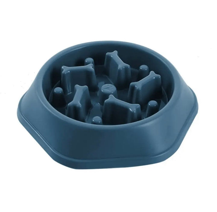 Slow Feeder Bowl With Bones Bull Terrier World Dark blue