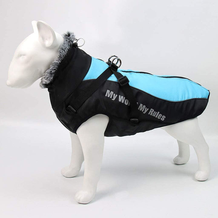 Warm Waterproof Winter Vest Bull Terrier World XL / Blue