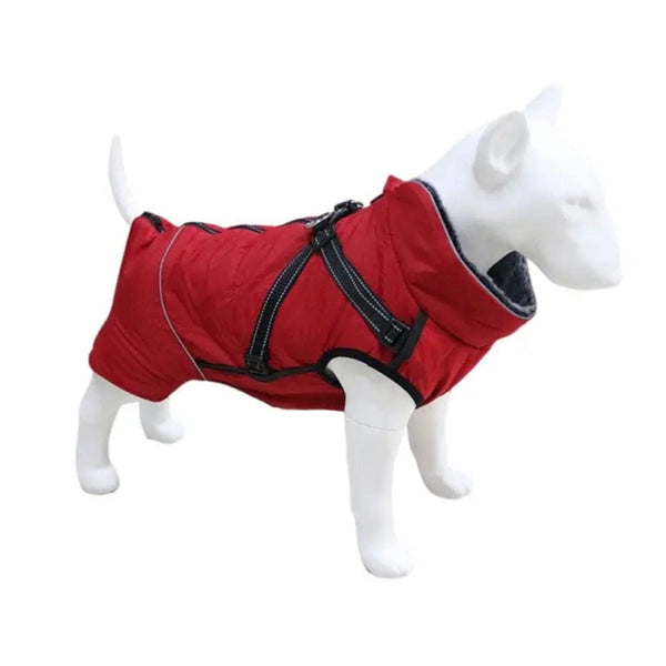 Winter Vest With Harness Bull Terrier World S / Red