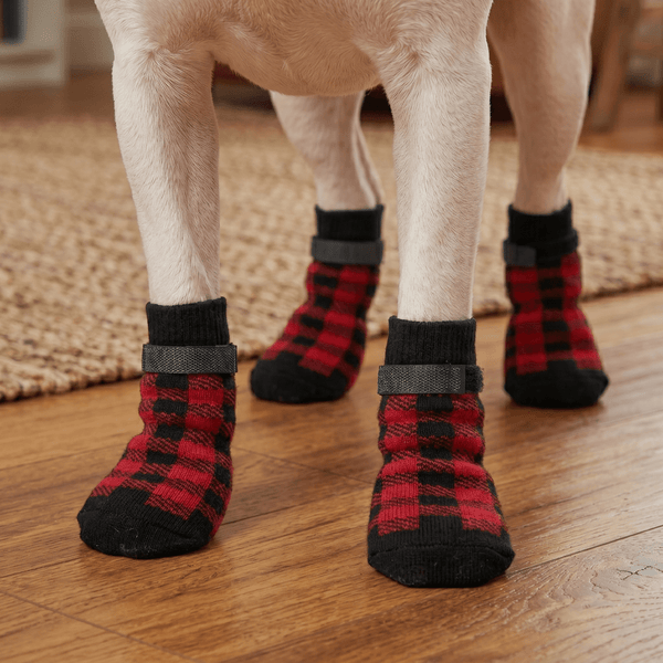 Chaussettes antidérapantes à carreaux