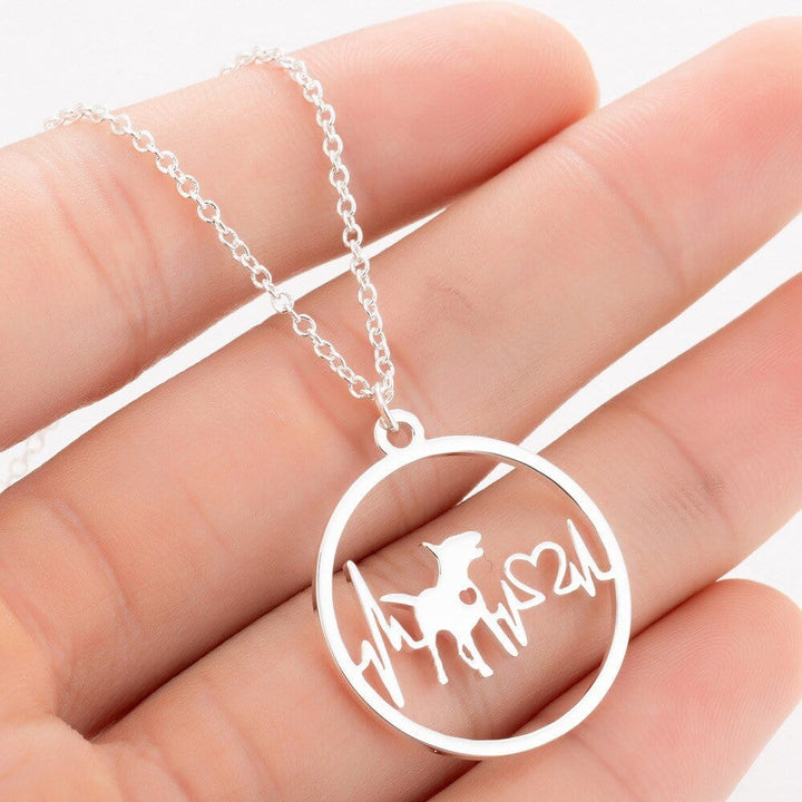 Bull Terrier Heartbeat Necklace
