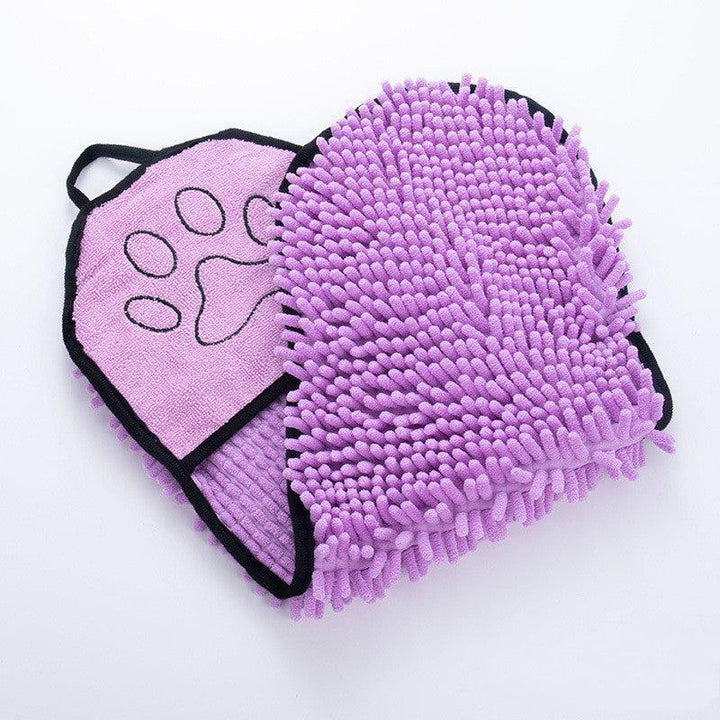 Chenille Super Absorbent Dog Towel Bull Terrier World Purple