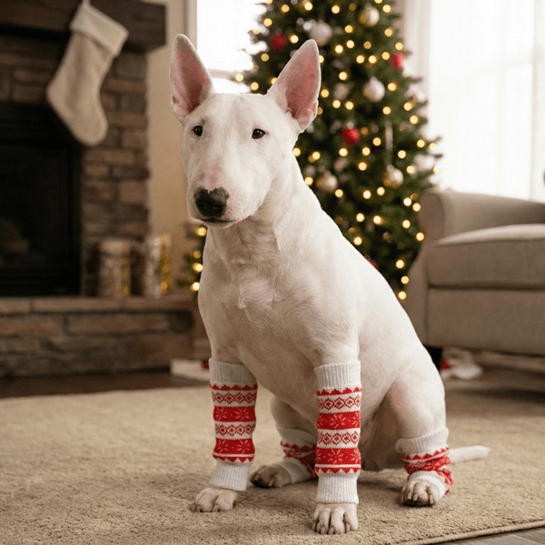 Christmas Dog Leg Warmers | Bull Terrier World