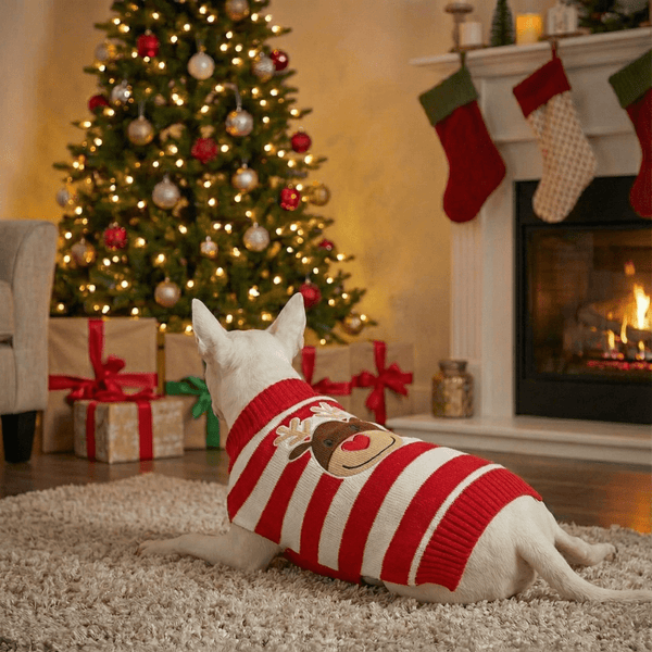 Christmas Sweater With Deer | Bull Terrier World