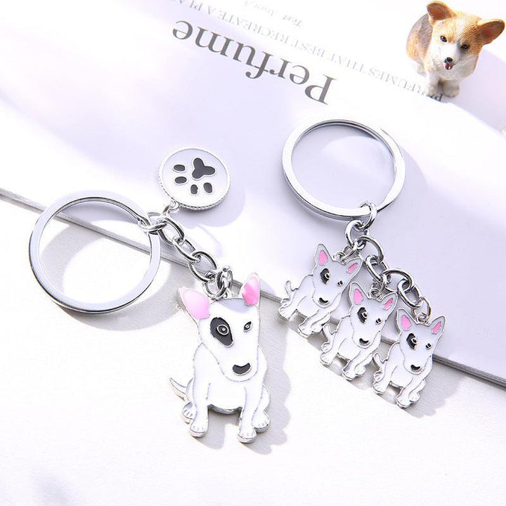 Metal Bull Terrier Keychain Bull Terrier World