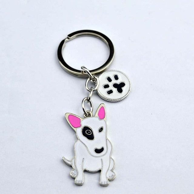 Metal Bull Terrier Keychain Bull Terrier World One Big Bull Terrier