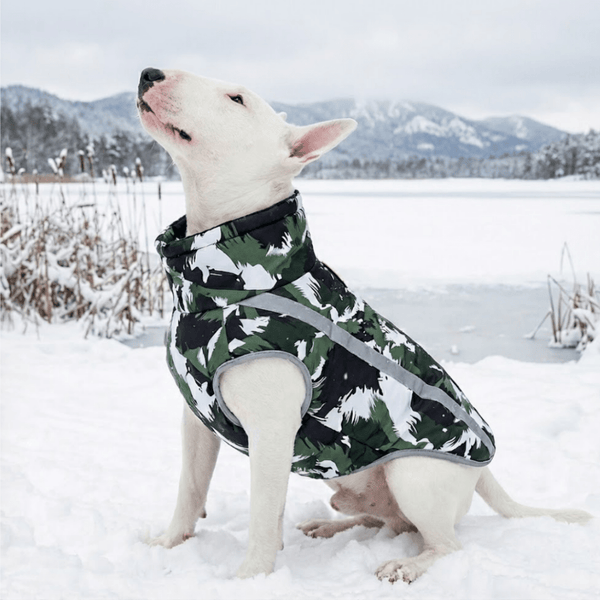 Gemusterte Weste mit einziehbarem Kragen