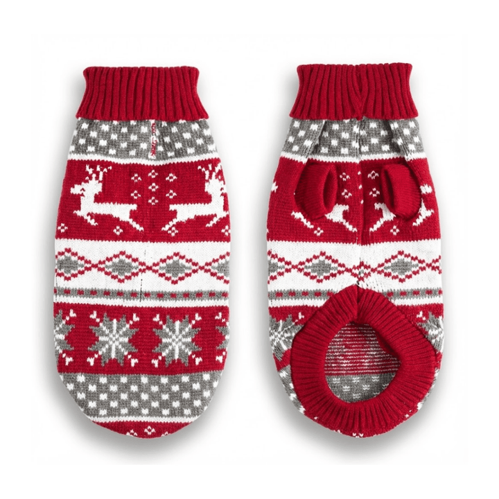 Red Nordic Christmas Sweater | Bull Terrier World