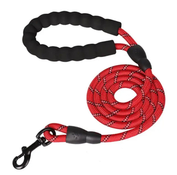 Reflective Rope Leash 150cm/59" Bull Terrier World 0.8cm / 0.31" / Red