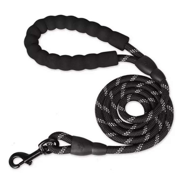 Reflective Rope Leash 150cm/59" Bull Terrier World 0.8cm / 0.31" / Black