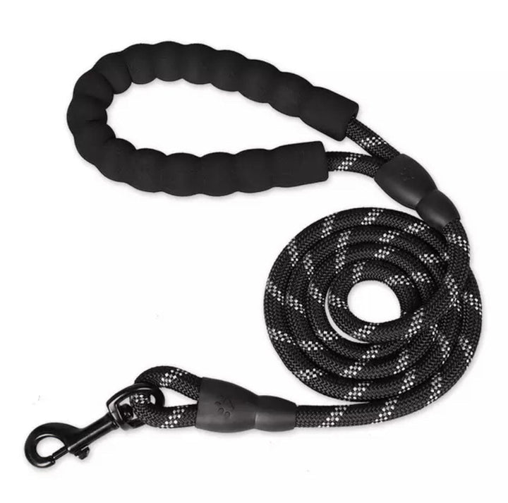 Reflective Rope Leash 300cm/118" Bull Terrier World 0.8cm / 0.31" / Black