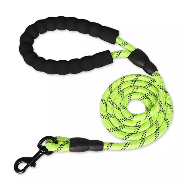 Reflective Rope Leash 300cm/118" Bull Terrier World 0.8cm / 0.31" / Green